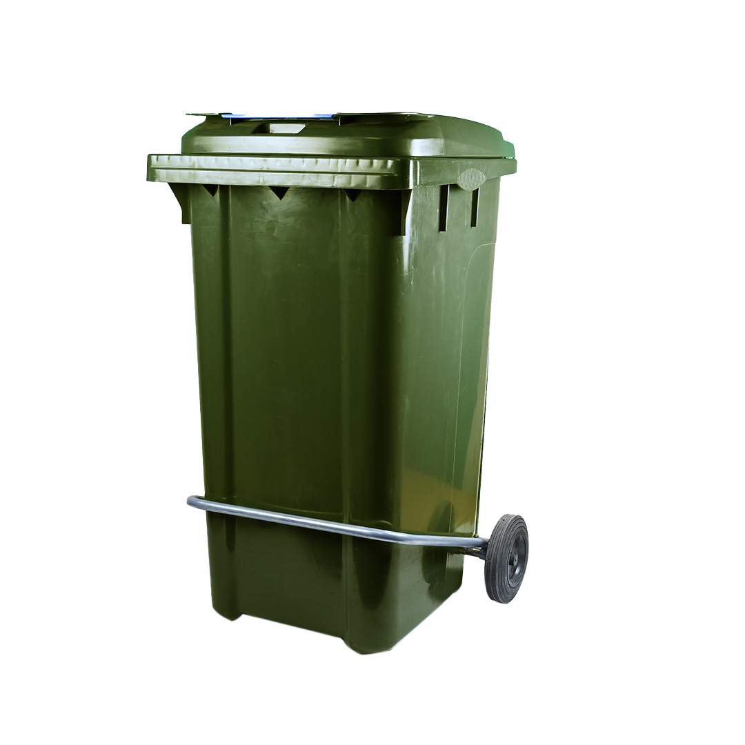 Eco-Friendly Pedal Waste Bin – Olive Green - 240L – Heavy-Duty Recycled Plastic - Ethic Solutions -