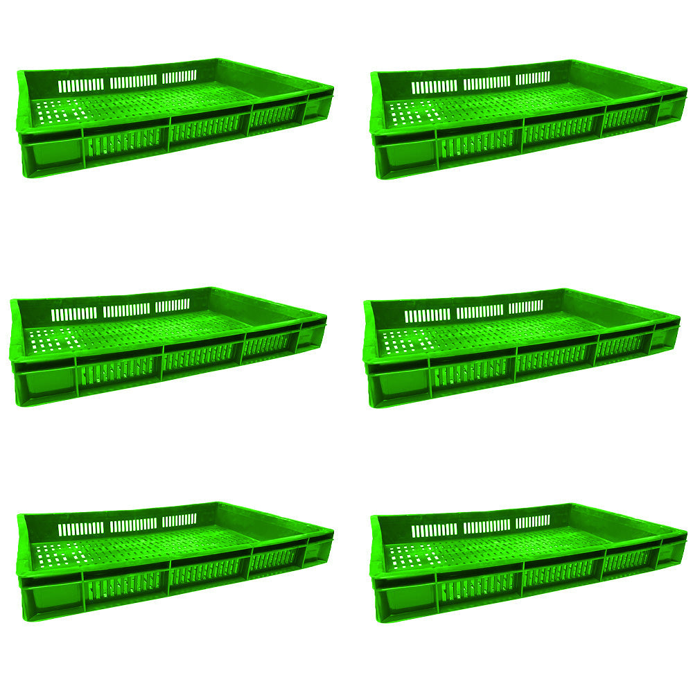 Catering Ventilated Crate Storage Crate Storage Box Organizer Bin Stackable Basket Heavy Duty Reinforced Walls Anti-Slip Grid Base UV Stabilized Fade-Resistant Easy Handling for Catering Food Storage Transport – 600 x 400 x 80 mm 19 L