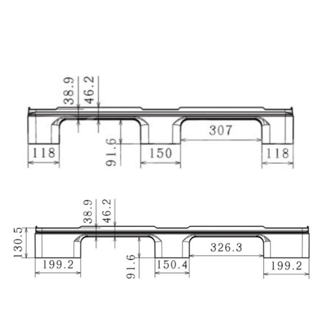 Eco Floor Standard Pallet – Single Surface, 9-Leg Design (Model: HP121013/9L, 1200 x 1000 mm)