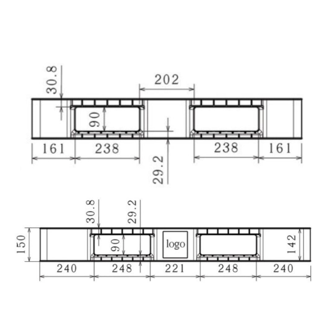 Eco Standard Pallet – Ventilated Surface, Dual Deck (Model: IPL1210) - Ethic Solutions -
