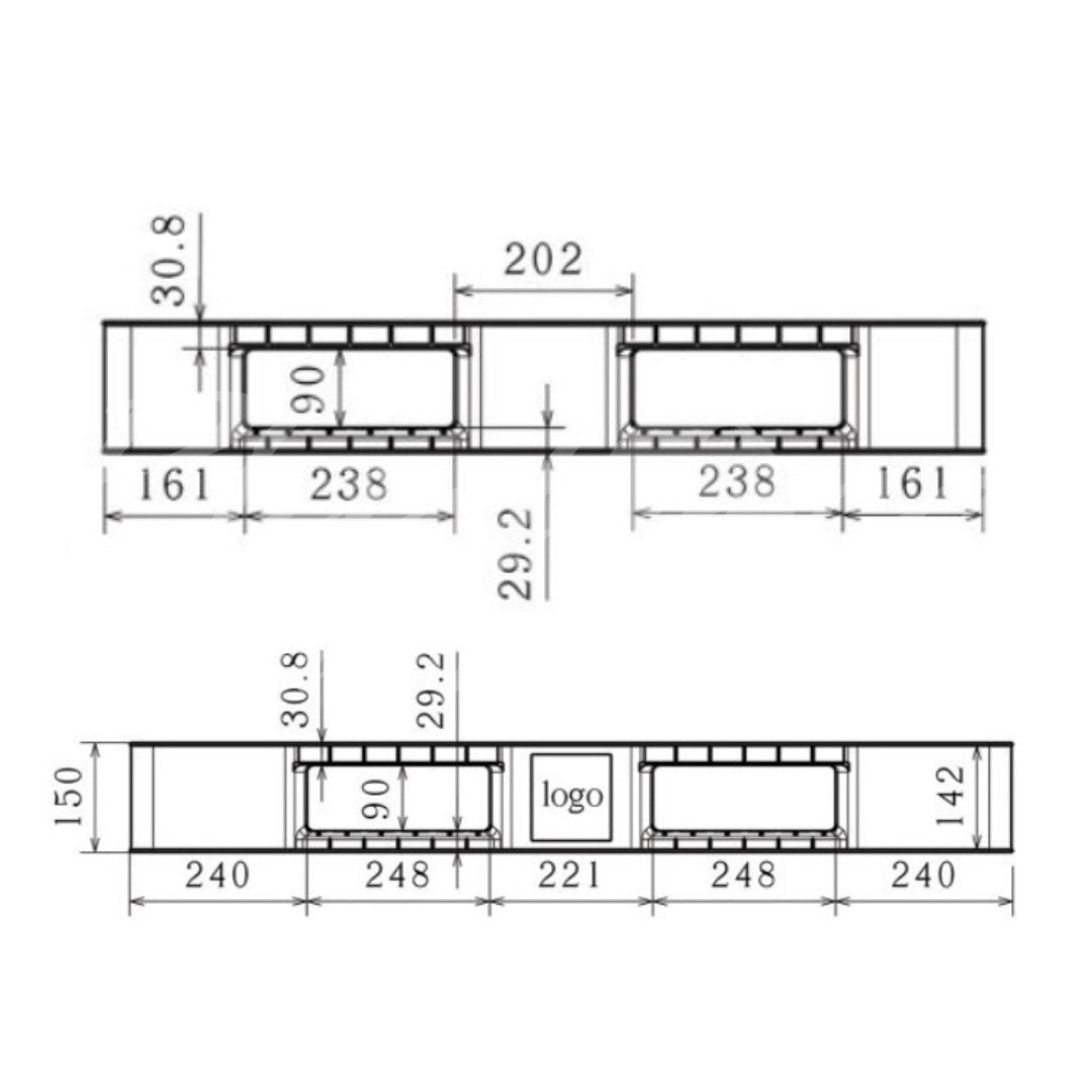Eco Standard Pallet – Ventilated Surface, Dual Deck (Model: IPL1210)