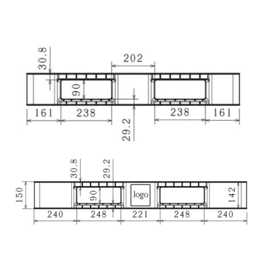 Eco Standard Pallet – Ventilated, Skid Runner Base (Model: IPM1210) - Ethic Solutions -