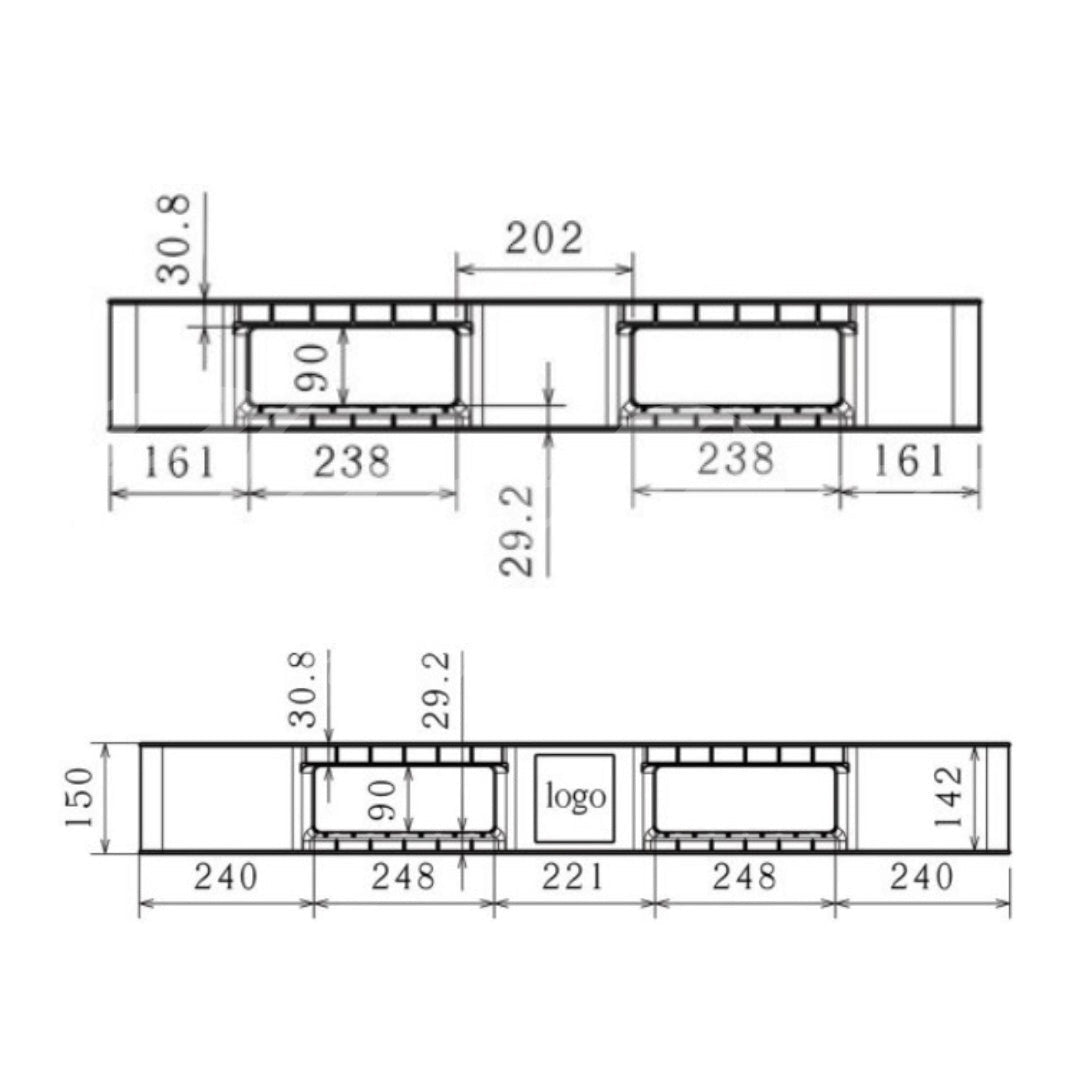 Eco Standard Pallet – Ventilated, Skid Runner Base (Model: IPM1210)