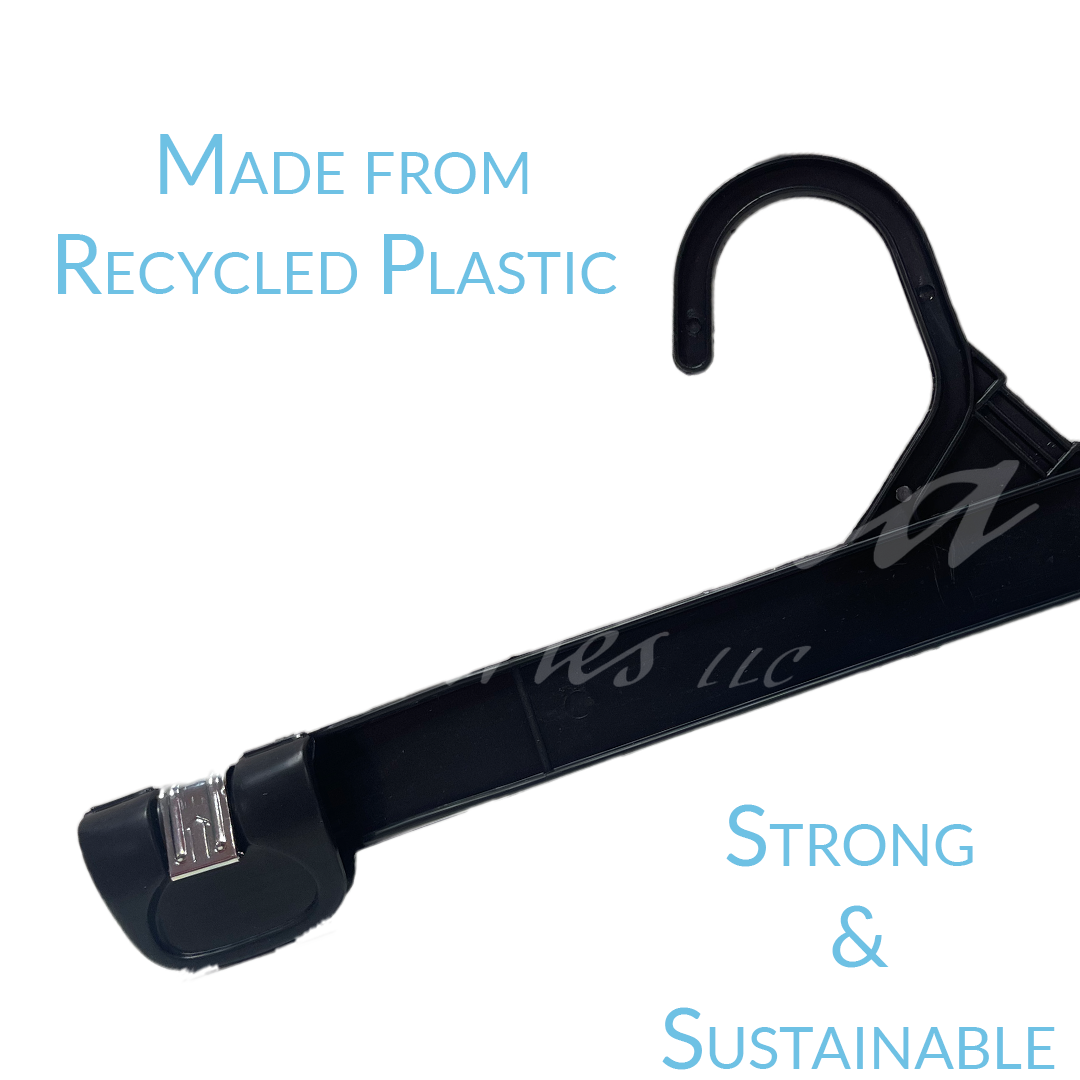 12 INCH PLASTIC BOTTOM HANGERS WITH METAL CLIPS 500 BOX - NB 1002