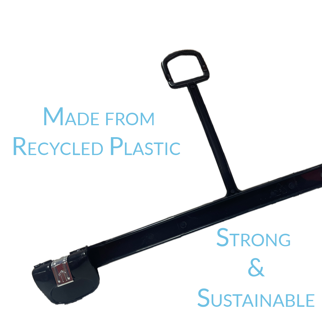 12 INCH PLASTIC BOTTOM HANGERS WITH LOOP & METAL CLIPS 500 BOX - NB 1102 - Ethic Solutions -