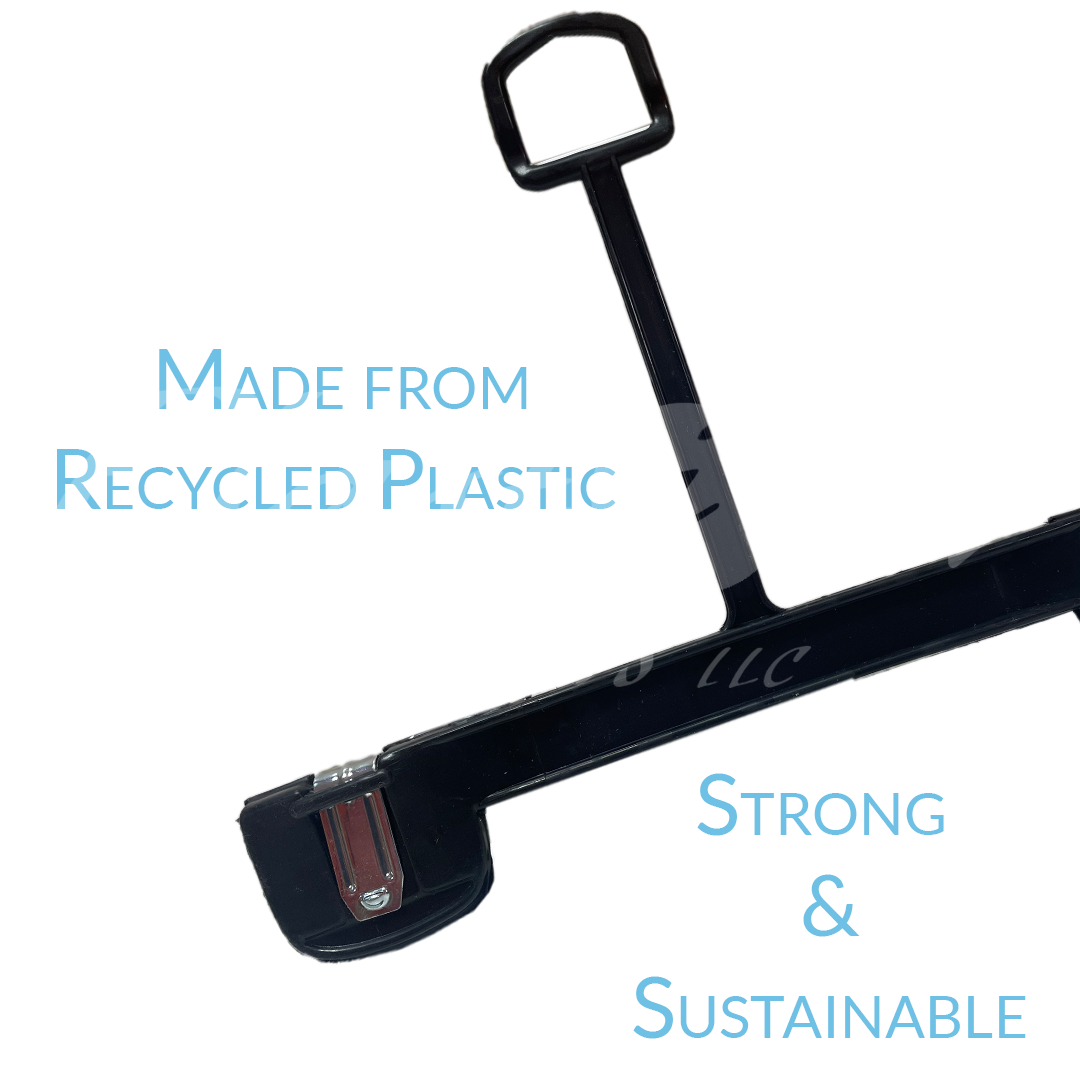8 INCH PLASTIC BOTTOM HANGERS WITH LOOP & METAL CLIPS 500 BOX - NB 1104