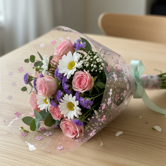 Cellophane Wrap Sheet 50×50cm Large Thicker Clear Cellophane Wrap Gift Plastic Jumbo Basket Sheet for Cookie Packaging, Party Favors, Hampers, Flowers, Crafts & Gift Wrapping