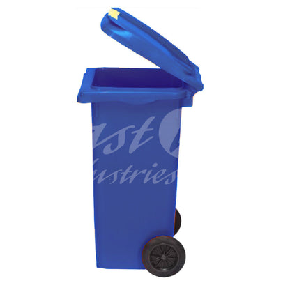 120L Waste Bin with Pedal & Wheels Durable Outdoor Garbage Bin, Mobile Trash Bin (BLUE)