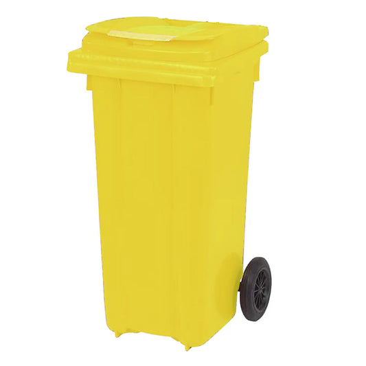 Eco-Friendly Pedal Waste Bin – Yellow - 120L – Sustainable Plastic with Leg Pedal - Ethic Solutions -