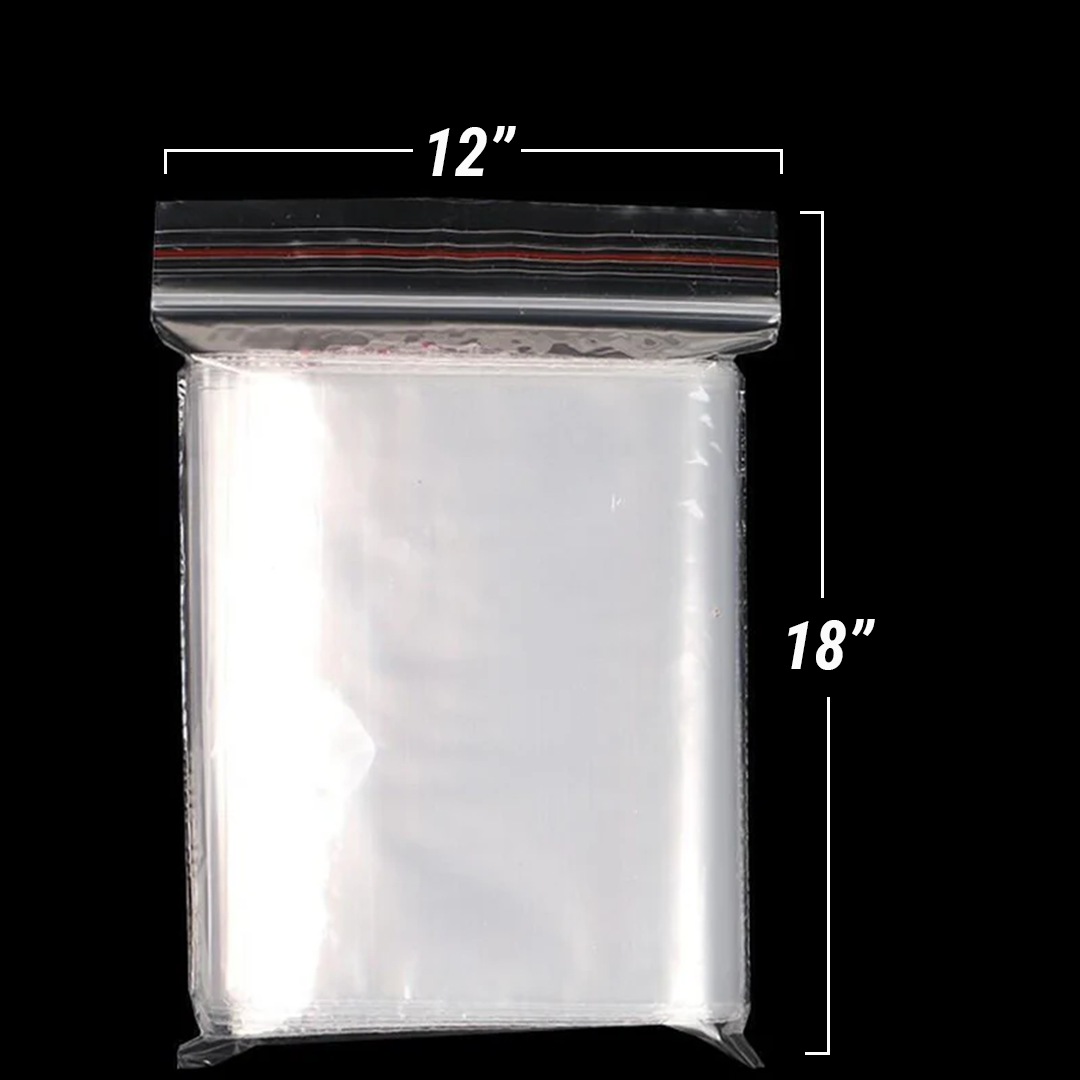 Ziplock Bags 12" x 18" (30.48 x 45.72 cm) – Storage Bags With Resealable Zipper, Zipper Bags, Sealed Plastic Bag for Large Food Storage, Freezing, Bulk Items, Bedding, Travel & More - Ethic Solutions -