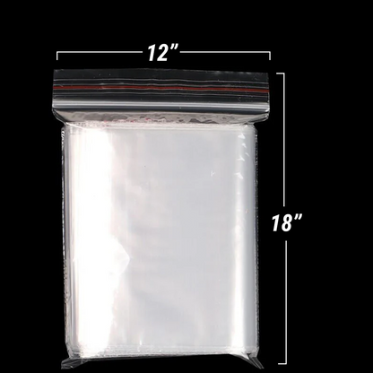 Ziplock Bags 12" x 18" (30.48 x 45.72 cm) – Storage Bags With Resealable Zipper, Zipper Bags, Sealed Plastic Bag for Large Food Storage, Freezing, Bulk Items, Bedding, Travel & More - Ethic Solutions -