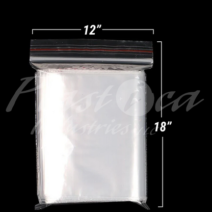 12" x 18" (30.5 x 45.7 cm) Ziplock Bags – Resealable Plastic Storage Bags for Large Food, Bulk Items, Freezing, Bedding & Travel