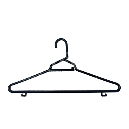 Plastic Round Hangers – 17 Inch Length x 8.9 Inch Height – Durable Clothes Hangers for Shirts, Pants, Coats, Closet & Retail Use – Black