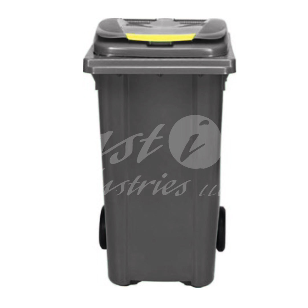 240L Waste Bin with Pedal & Wheels Durable Outdoor Garbage Bin, Mobile Trash Bin (DARK GREY)