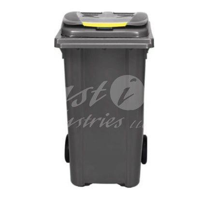 240L Waste Bin with Pedal & Wheels Durable Outdoor Garbage Bin, Mobile Trash Bin (DARK GREY)