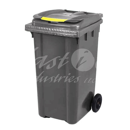 240L Waste Bin with Pedal & Wheels Durable Outdoor Garbage Bin, Mobile Trash Bin (DARK GREY)