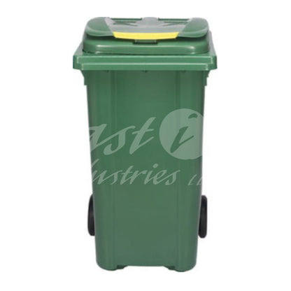 240L Waste Bin with Pedal & Wheels Durable Outdoor Garbage Bin, Mobile Trash Bin (OLIVE GREEN)