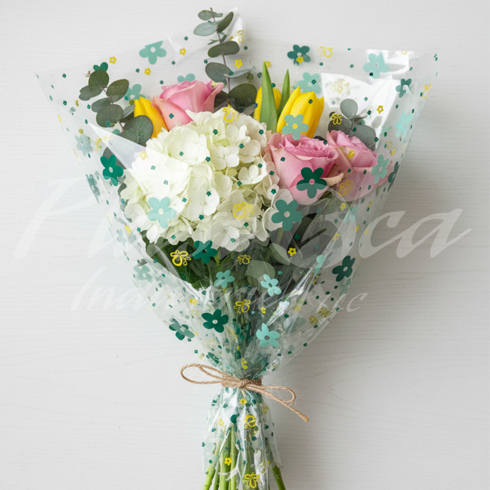 50x50cm Clear Cellophane Wrap Sheets – Thick Jumbo Gift Basket & Cookie Packaging Wrap for Hampers, Flowers, Party Favors & Crafts