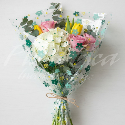 50x50cm Clear Cellophane Wrap Sheets – Thick Jumbo Gift Basket & Cookie Packaging Wrap for Hampers, Flowers, Party Favors & Crafts