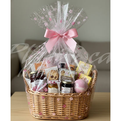 50x50cm Clear Cellophane Wrap Sheets – Thick Jumbo Gift Basket & Cookie Packaging Wrap for Hampers, Flowers, Party Favors & Crafts