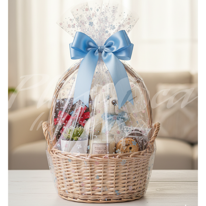 50x50cm Clear Cellophane Wrap Sheets – Thick Jumbo Gift Basket & Cookie Packaging Wrap for Hampers, Flowers, Party Favors & Crafts