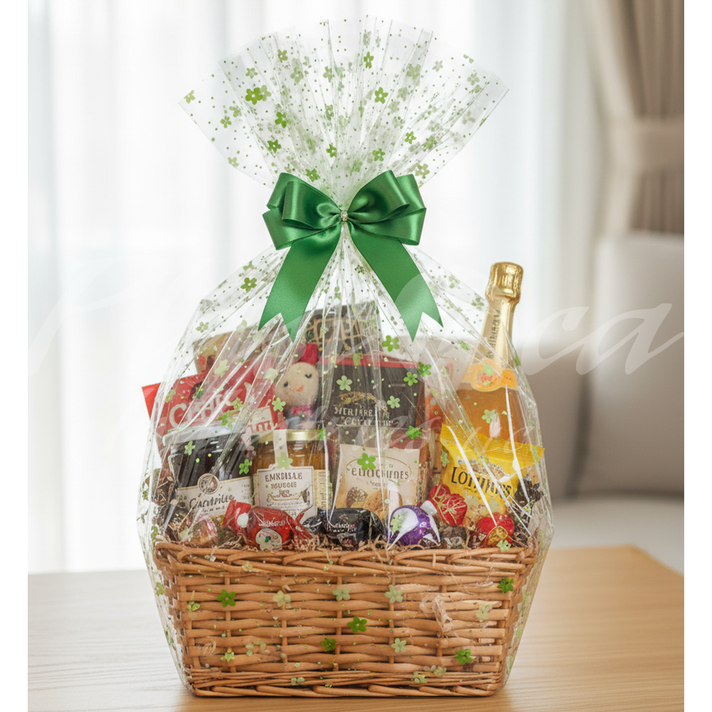 50x50cm Clear Cellophane Wrap Sheets – Thick Jumbo Gift Basket & Cookie Packaging Wrap for Hampers, Flowers, Party Favors & Crafts
