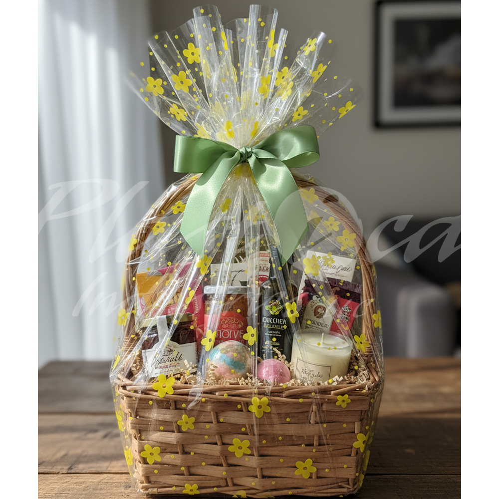 50x50cm Clear Cellophane Wrap Sheets – Thick Jumbo Gift Basket & Cookie Packaging Wrap for Hampers, Flowers, Party Favors & Crafts