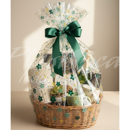 50x50cm Clear Cellophane Wrap Sheets – Thick Jumbo Gift Basket & Cookie Packaging Wrap for Hampers, Flowers, Party Favors & Crafts