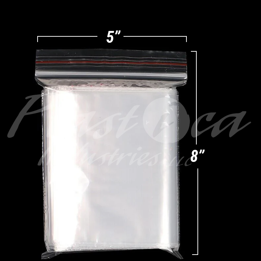 5" x 8" (12.7 x 20.3 cm) Ziplock Bags – Resealable Plastic Storage Bags for Snacks, Travel, Crafts, Stationery, Small Accessories & More