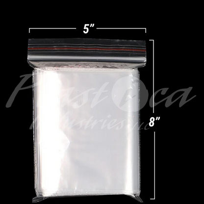5" x 8" (12.7 x 20.3 cm) Ziplock Bags – Resealable Plastic Storage Bags for Snacks, Travel, Crafts, Stationery, Small Accessories & More