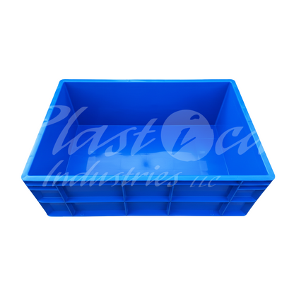 Plastic Storage Crate 600x400x220mm Stackable Food Grade Crate Heavy Duty - Blue