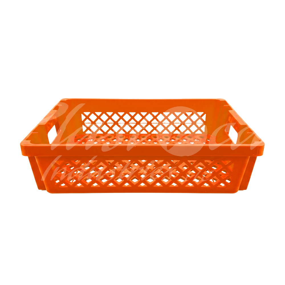 Plastic Storage Crate 600x400x220mm Stackable, Nestable Food Grade Ventilated Heavy Duty - Orange