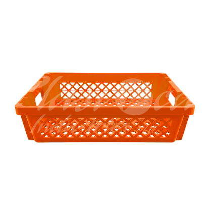 Plastic Storage Crate 600x400x220mm Stackable, Nestable Food Grade Ventilated Heavy Duty - Orange