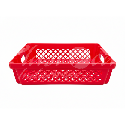 Plastic Storage Crate 600x400x220mm Stackable, Nestable Food Grade Ventilated Heavy Duty - Red