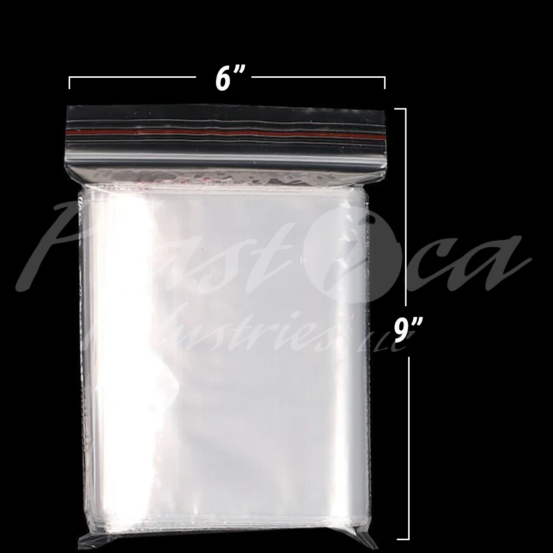 6" x 9" (15.2 x 22.9 cm) Ziplock Bags – Resealable Plastic Storage Bags for Sandwiches, Snacks, Food, Stationery, Small Tools & More