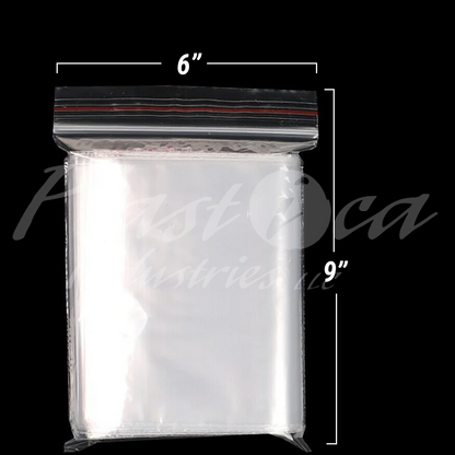 6" x 9" (15.2 x 22.9 cm) Ziplock Bags – Resealable Plastic Storage Bags for Sandwiches, Snacks, Food, Stationery, Small Tools & More