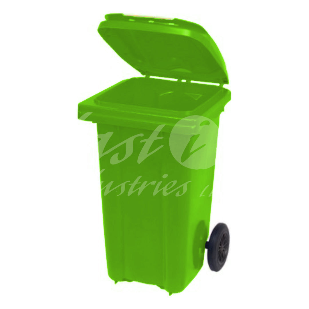 80L Waste Bin with Pedal & Wheels Durable Outdoor Garbage Bin, Mobile Trash Bin (LIGHT GREEN)