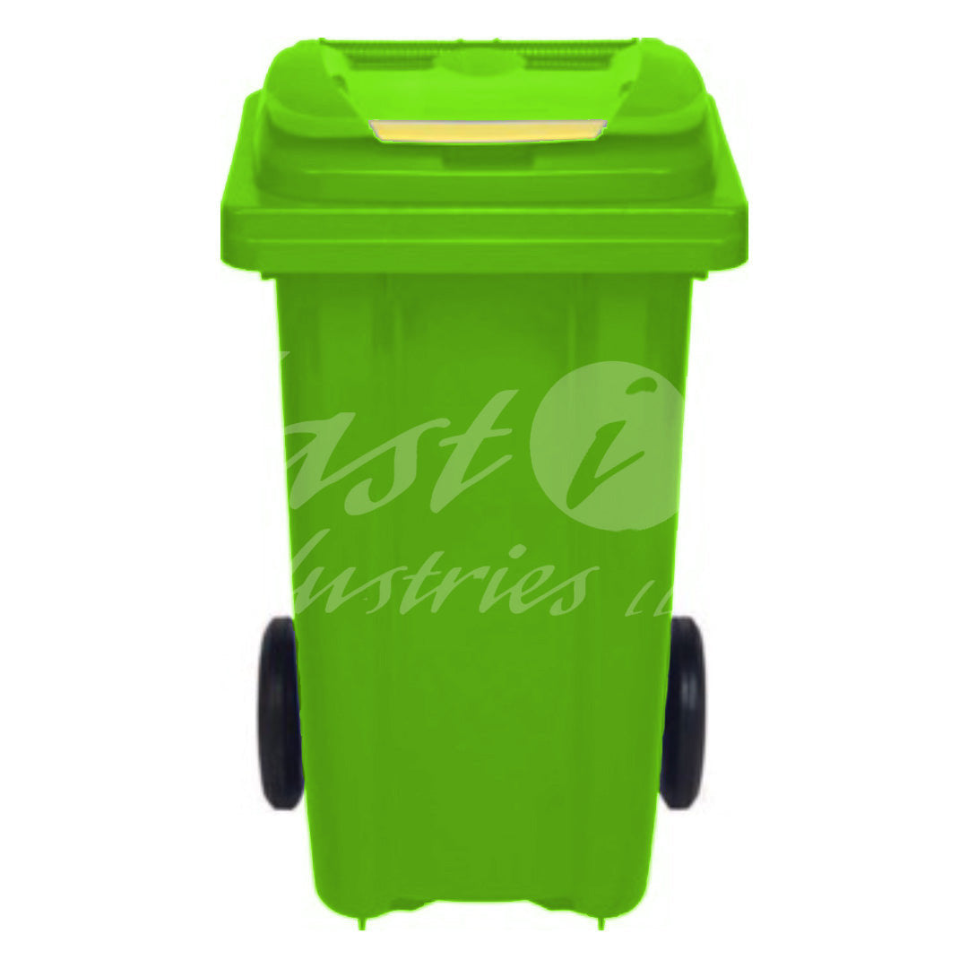 80L Waste Bin with Pedal & Wheels Durable Outdoor Garbage Bin, Mobile Trash Bin (LIGHT GREEN)