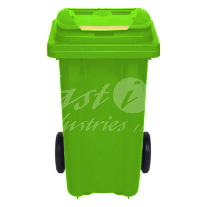 80L Waste Bin with Pedal & Wheels Durable Outdoor Garbage Bin, Mobile Trash Bin (LIGHT GREEN)