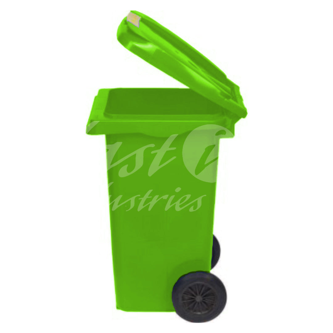 80L Waste Bin with Pedal & Wheels Durable Outdoor Garbage Bin, Mobile Trash Bin (LIGHT GREEN)