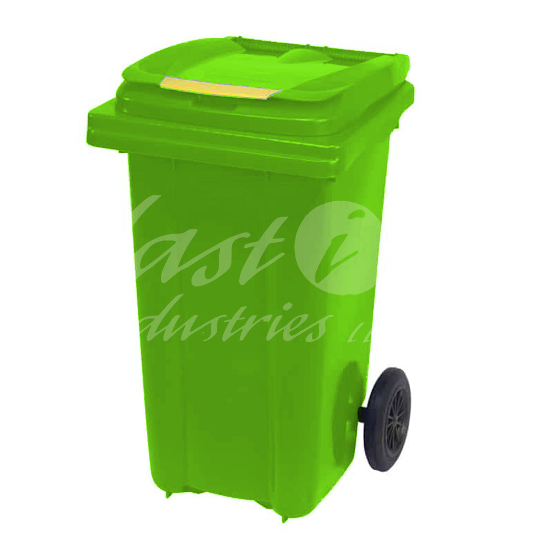 80L Waste Bin with Pedal & Wheels Durable Outdoor Garbage Bin, Mobile Trash Bin (LIGHT GREEN)