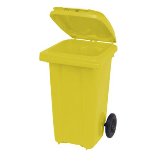Eco-Friendly Pedal Waste Bin – - Yellow - 80L – Recycled Plastic with Foot Pedal - Ethic Solutions -