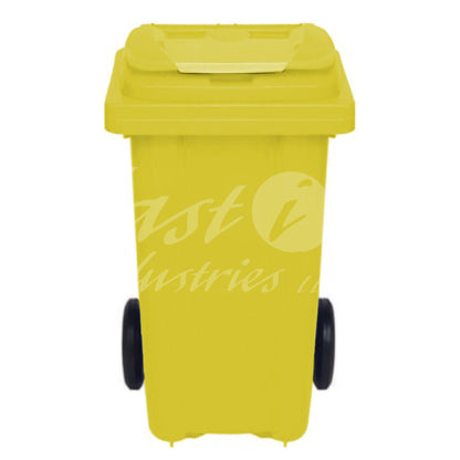 80L Waste Bin with Pedal & Wheels Durable Outdoor Garbage Bin, Mobile Trash Bin (YELLOW)