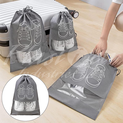 Shoe Storage Bags with Transparent Window – Large Capacity 44x32cm | Durable Non-Woven Travel & Organizer Bags