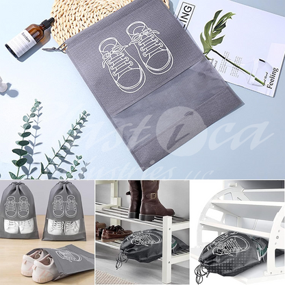 Shoe Storage Bags with Transparent Window – Large Capacity 44x32cm | Durable Non-Woven Travel & Organizer Bags