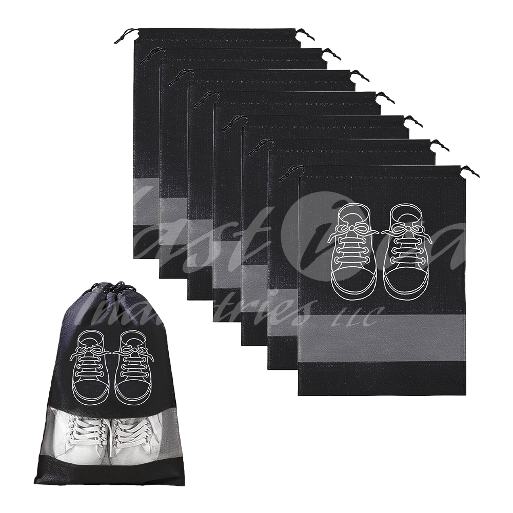 Shoe Storage Bags with Transparent Window – Large Capacity 44x32cm | Durable Non-Woven Travel & Organizer Bags