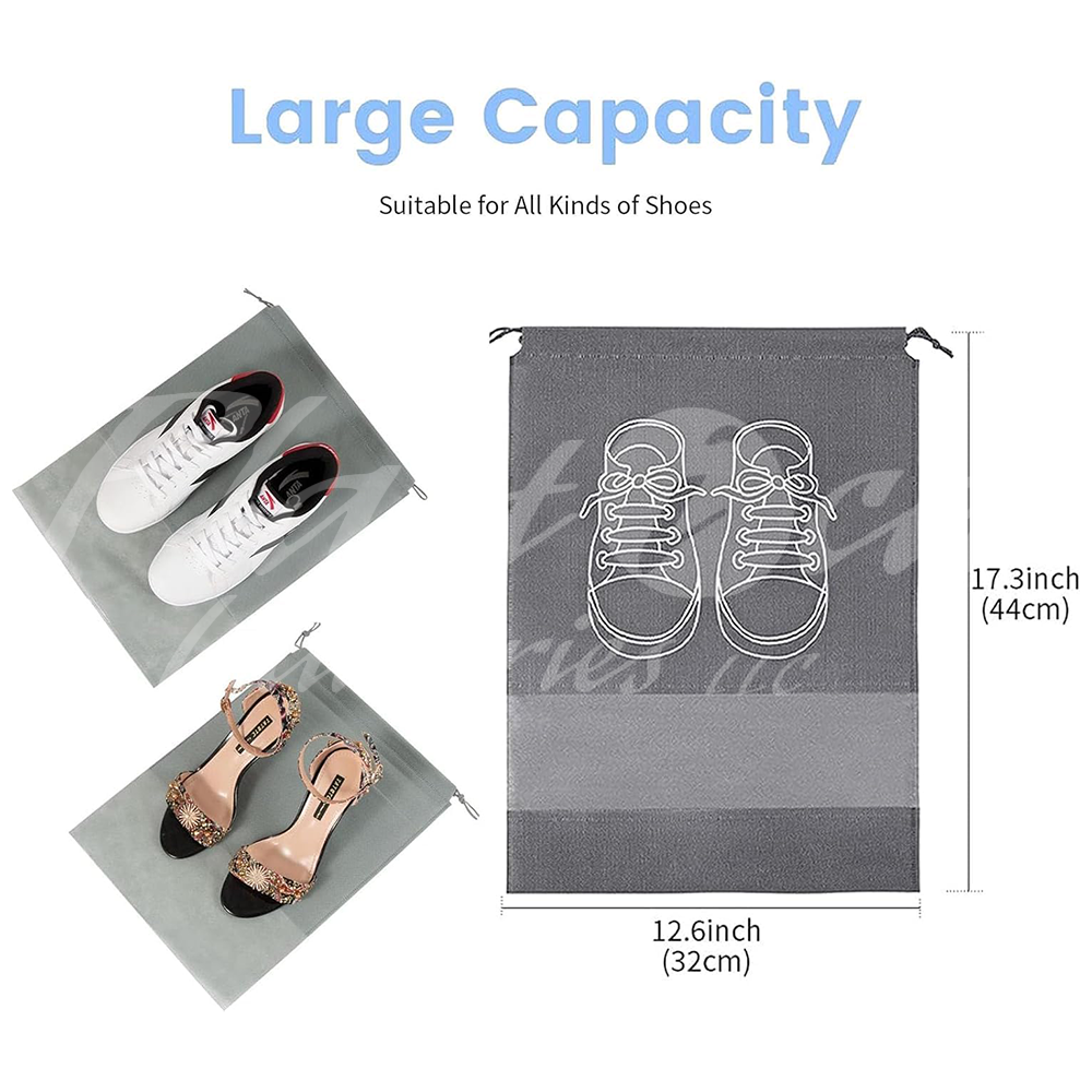 Shoe Storage Bags with Transparent Window – Large Capacity 44x32cm | Durable Non-Woven Travel & Organizer Bags