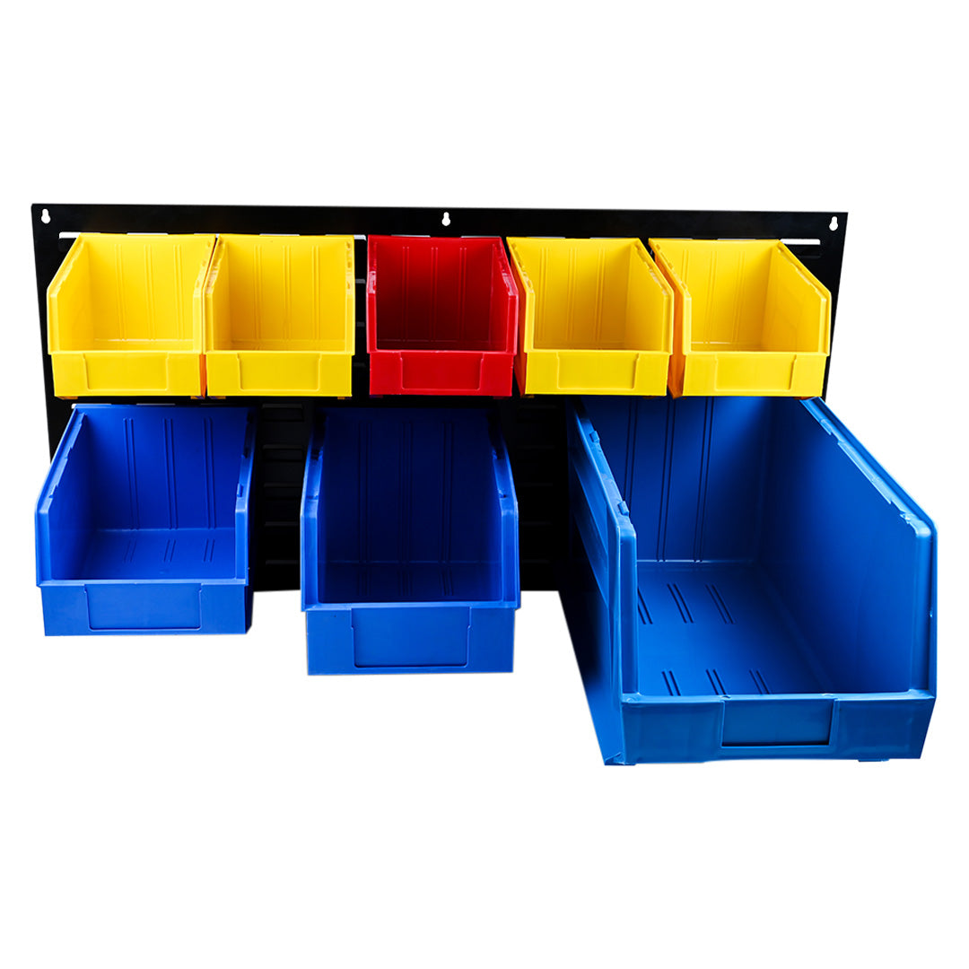 33L Wall-Mount Storage Bin Organizer – Heavy Duty Large Plastic Parts Storage Box, Stackable Utility Storage Container, Garage Workshop Wall Organizer, Space-Saving Tool Parts Rack, Durable & Recyclable