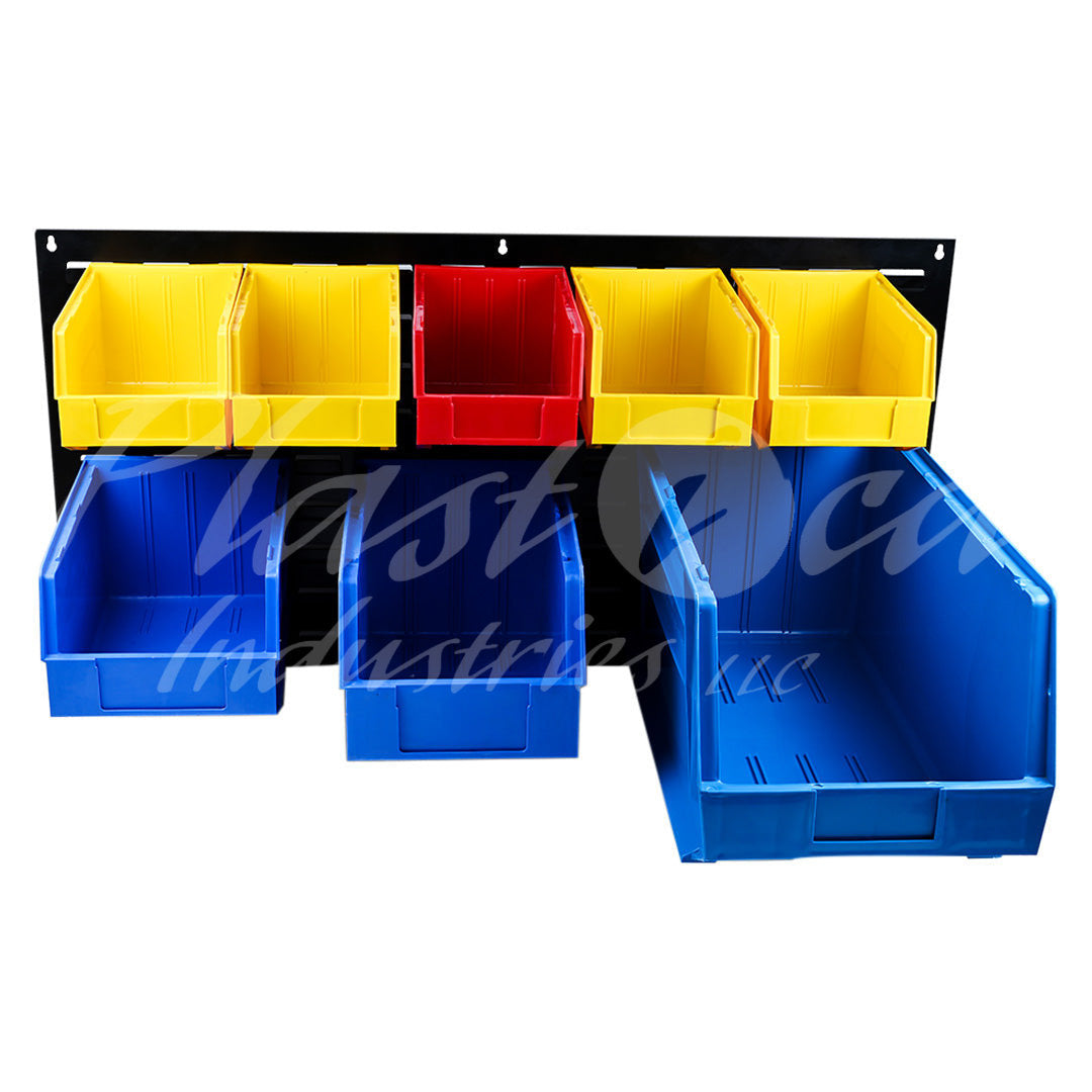 33L Wall Mount Storage Bin Organizer – Heavy-Duty Stackable Plastic Utility Container for Garage, Workshop & Tool Storage