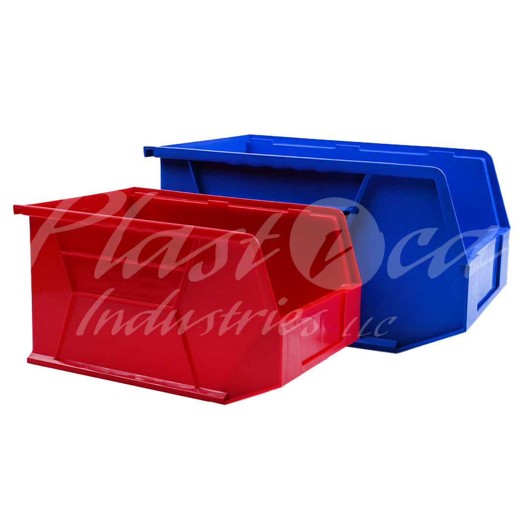 8.7L Wall Mount Storage Bin Organizer – Stackable Plastic Utility Container for Garage, Workshop, Tools & Hardware